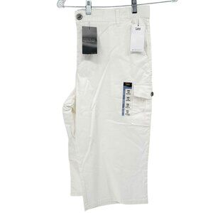 Lee Flex-To-Go Skimmer Capri Pants Womens 18M White Mid Rise Cargo Pockets